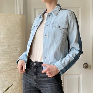 Rag & Bone Double Blues Denim Crop Nico Jacket Size Small